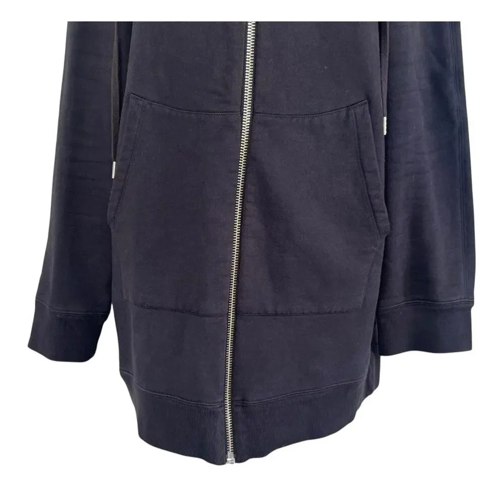 HELMUT LANG Relaxed Full Zip Hoodie Sweatshirt Black Oversized Cozy Men’s Size L - Picture 5 of 10